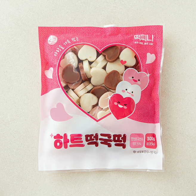 떡찌니 하트 떡국떡, 300g, 1개