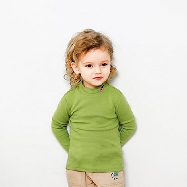 밀크마일 아동용 아룬 자수 기본 반폴라 티셔츠