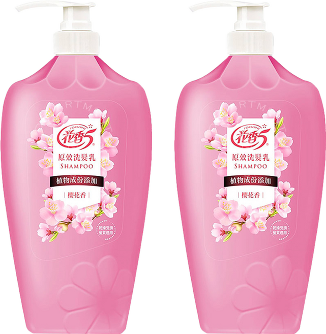 花香5 原效洗髮乳 乾燥受損髮質適用 櫻花香, 1.1kg, 2瓶