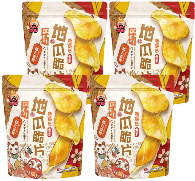 福味 厚切地瓜脆片 和三盆糖風味, 140g, 4包