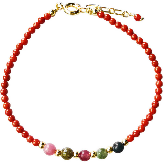 財神小舖 簡約經典 碧璽南紅瑪瑙手鍊