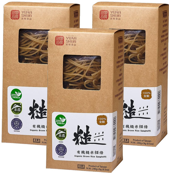 源順食品 有機糙米糆條 3入, 240g, 3包
