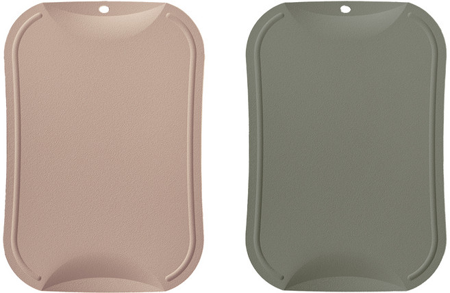 도블레 칼집나지 않는 항균도마, 살몬 + 카키, 1세트