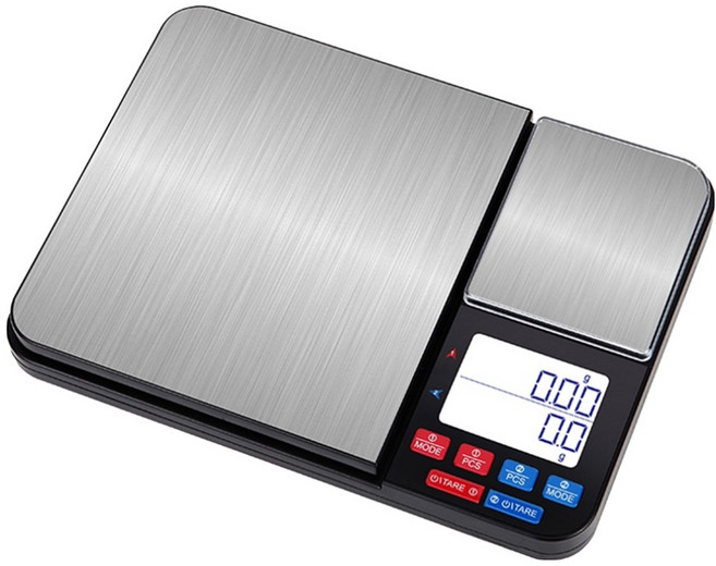 雙秤盤電子秤 5000g/0.1g+500g/0.01g ABS材質, CAES0033BK, 1個