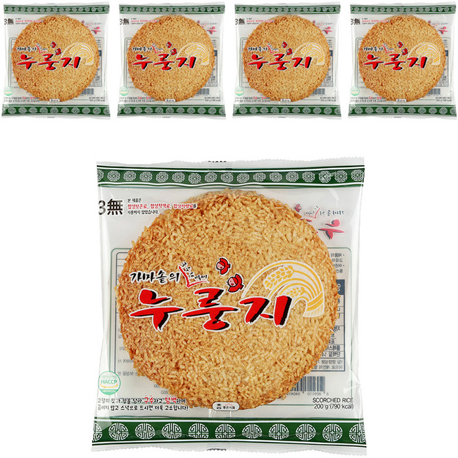 참좋은식품 가마솥의 구수한 별미 누룽지, 200g, 5개