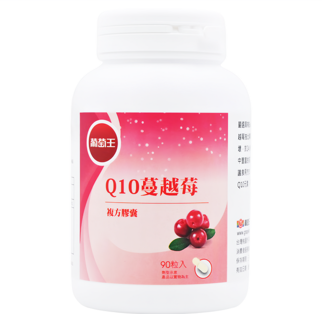 葡萄王 Q10蔓越莓復方膠囊, 400mg, 90顆, 1罐