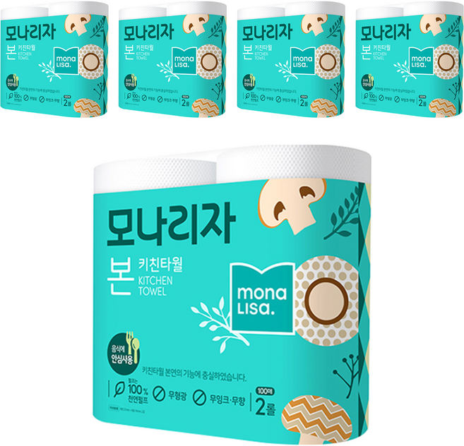 모나리자 본 천연펄프 키친타올, 2롤, 5개