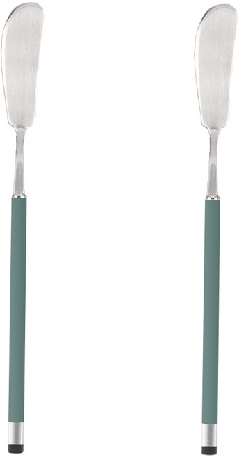 보겐 국산 스퀘어 투톤 샤틴 버터나이프 BK, 올리브, 2개