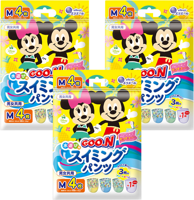 GOO.N 大王 日本境內版 迪士尼戲水褲, M, 12片