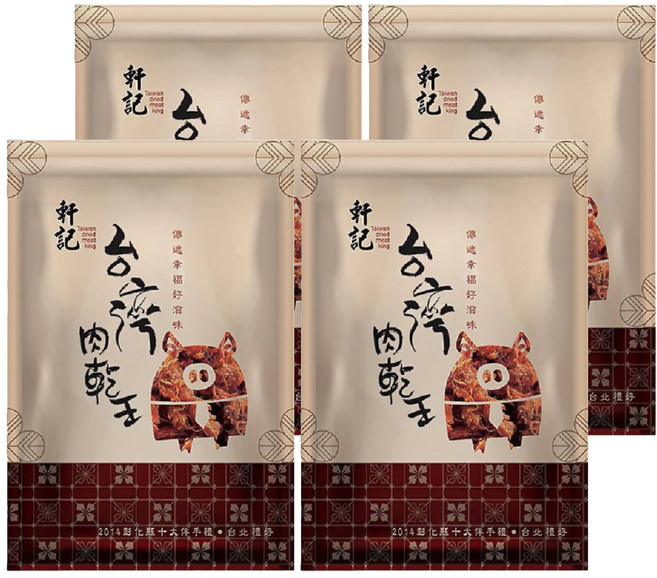 Taiwan dried meat king 軒記 台灣肉乾王 泰式檸檬辣豬肉絲, 160g, 4包