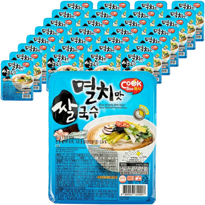 쿡시 멸치맛 쌀국수, 92g, 30개
