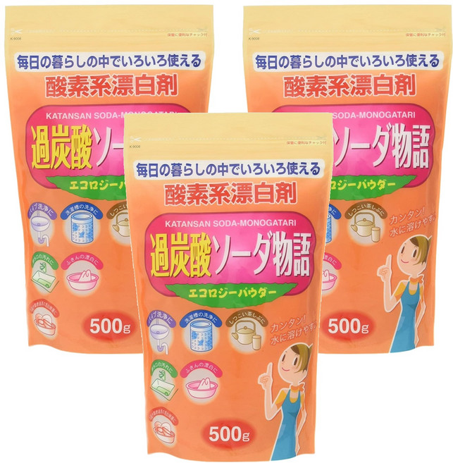 Kiyou 除虫菊 過碳酸鈉物語多功能清潔劑, 500g, 3包