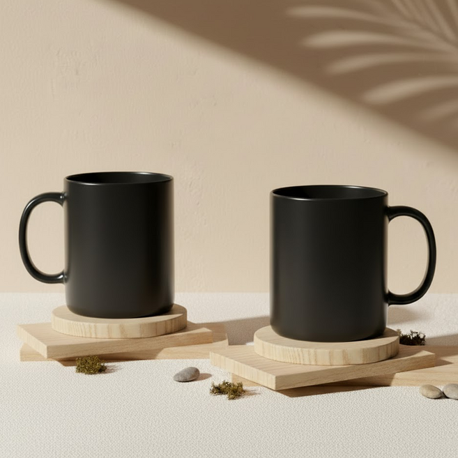 리빙메이트 트라이탄 안깨지는 머그컵 480ml, 블랙, 2개