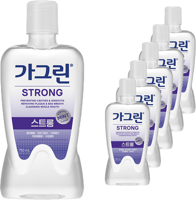 가그린 스트롱 구강청결제, 750ml, 6개