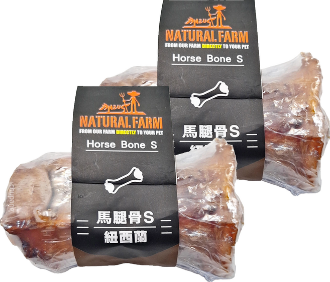 NATURAL FARM 自然牧場 天然耐咬 寵物零食, 馬腿骨 S, 110g, 2個