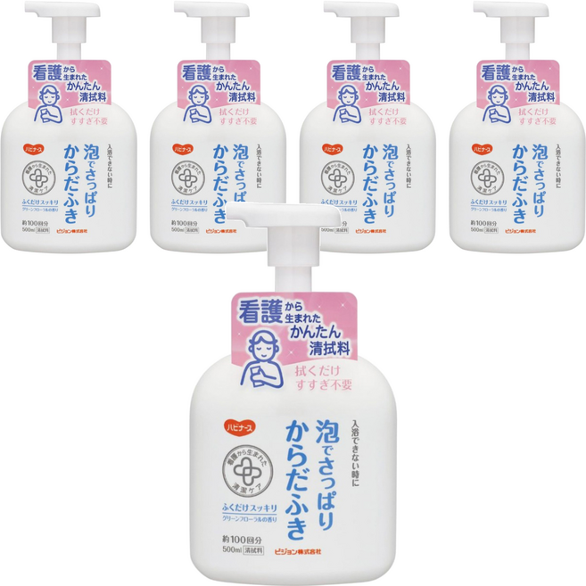 Habinasu Tahira 免沖水身體清潔泡沫 清爽型, 500ml, 5瓶