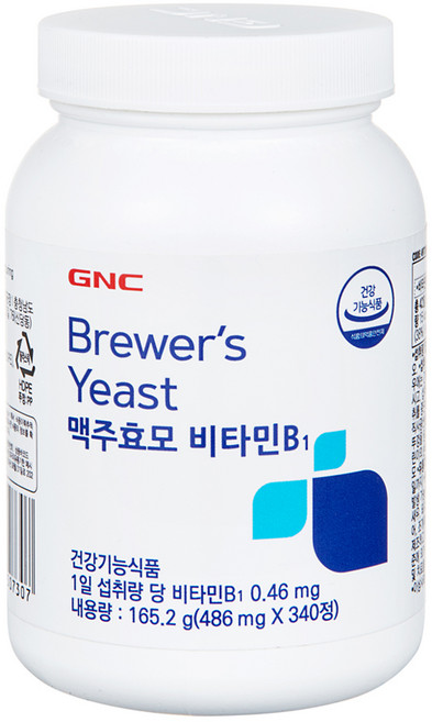 GNC 맥주발효 건조효모 비타민 B1, 340정, 1개