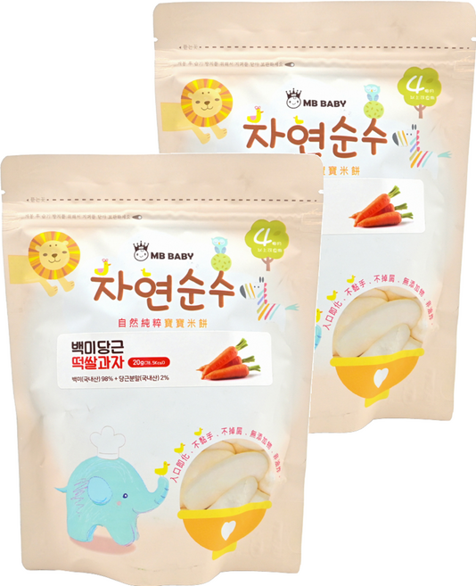 MB BABY 萌寶寶 大米餅 4個月以上, 胡蘿蔔, 20g, 2包