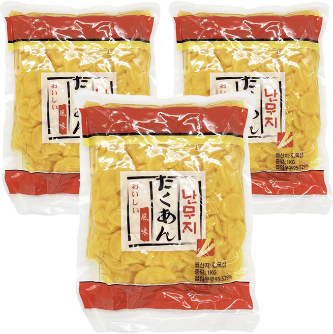 토호식품 단무지 슬라이스, 1kg, 3개