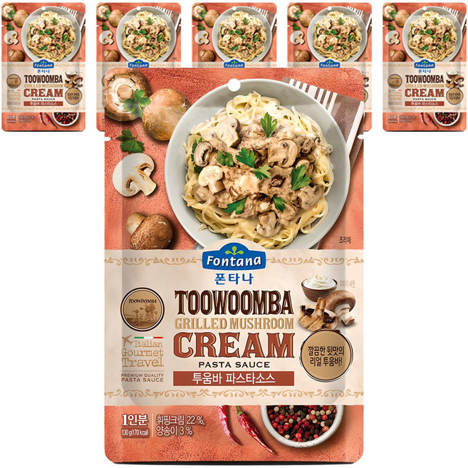 폰타나 투움바 그릴드 머쉬룸 크림 파스타소스, 130g, 6개