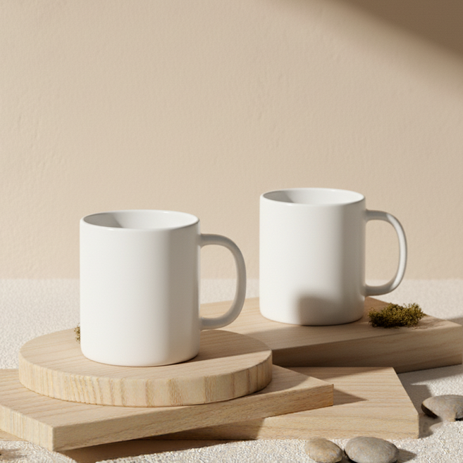 리빙메이트 트라이탄 안깨지는 머그컵 480ml, 아이보리, 2개