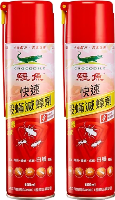 鱷魚 快速殺螨滅蟑劑, 600ml, 2瓶