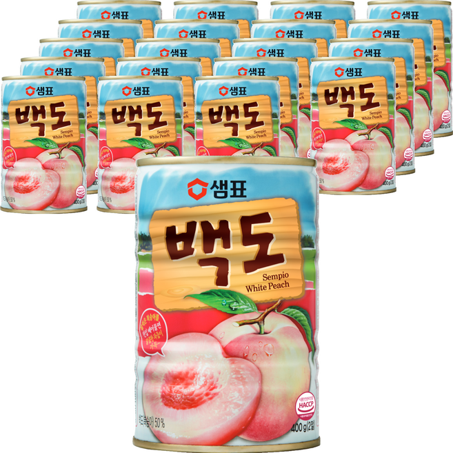 샘표 백도 통조림, 400g, 20개