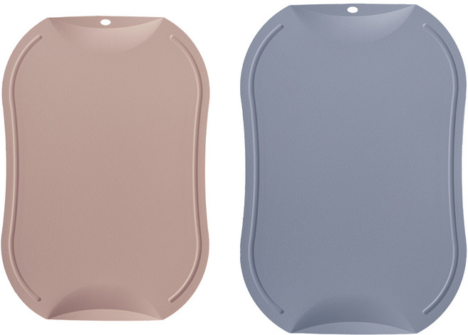 도블레 칼집 안나는 항균 도마 2종 세트, 살몬, 블루그레이, 1개