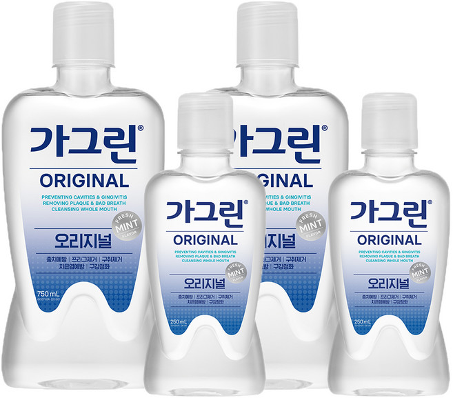 가그린 오리지널 구강청결제 750ml + 250ml, 2세트