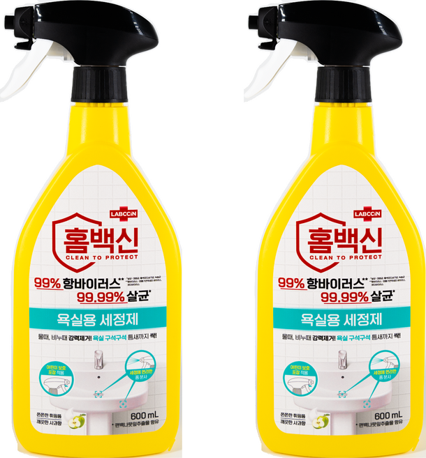 홈백신 욕실용 세정제, 600ml, 2개