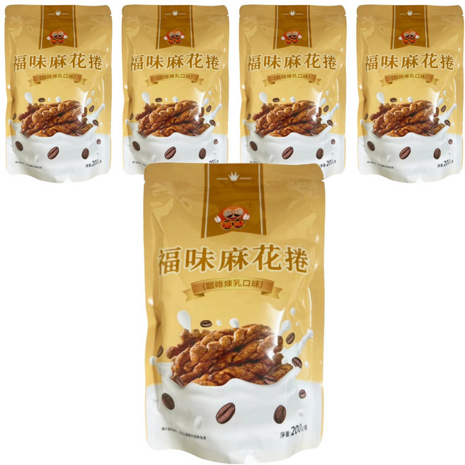 福味 麻花捲 咖啡煉乳, 200g, 5個