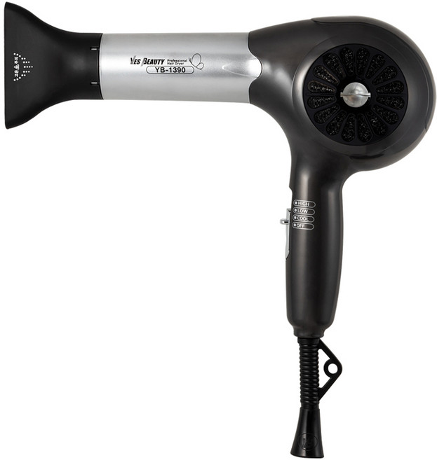 YES BEAUTY 吹風機 1200W, YB-1390, 黑色 灰色