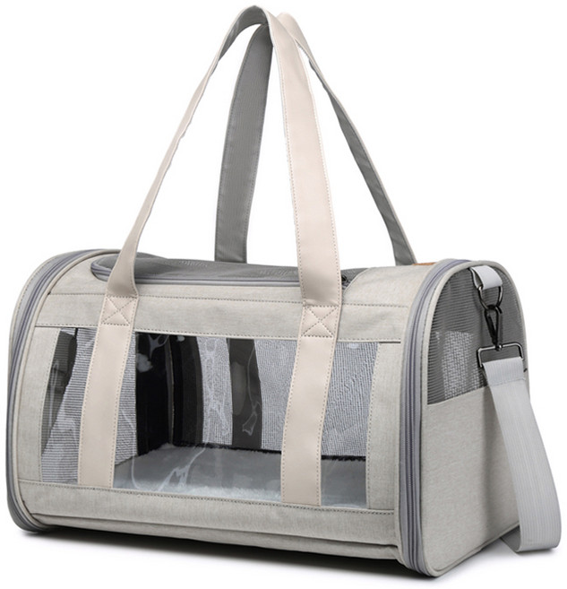 스페이스캣 반려동물 튼튼 짱짱 이동가방 기내용, 베이지, 1개