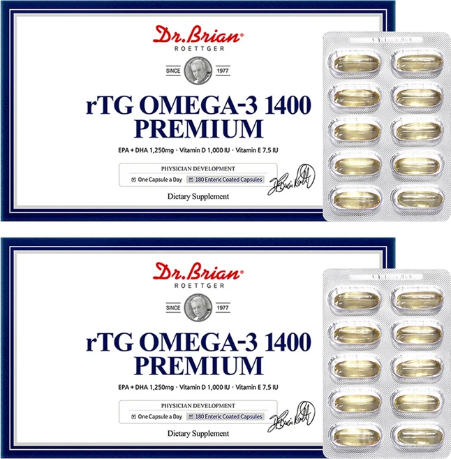 닥터브라이언 rTG 오메가3 1400 프리미엄 252g, 180정, 2개 - 쿠팡