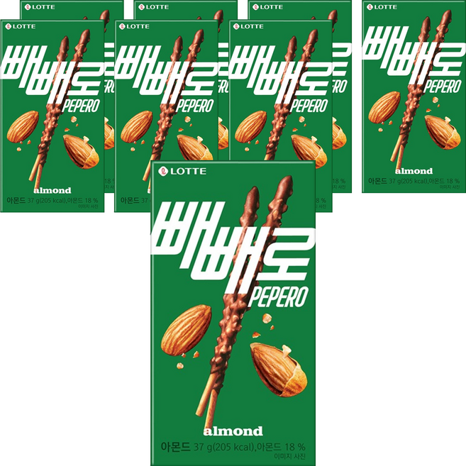 빼빼로 아몬드 빅팩, 37g, 8개