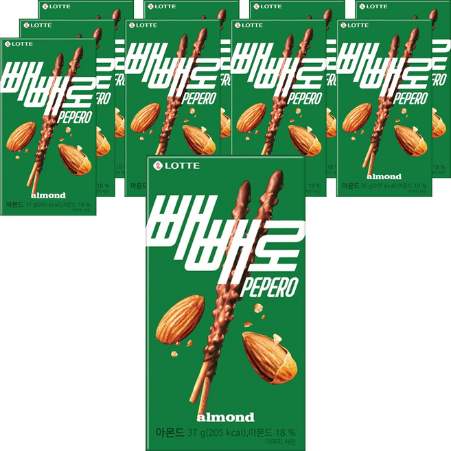 빼빼로 아몬드, 37g, 10개