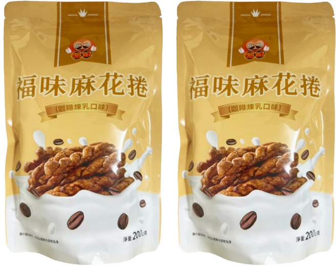 福味 麻花捲 咖啡煉乳, 200g, 2包