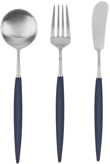 백산 보겐 국산 몽블랑 에펠 샤틴 디저트 커트러리 세트, 블루, 라지티스푼1p + 샐러드포크1p + 버터나이프1p
