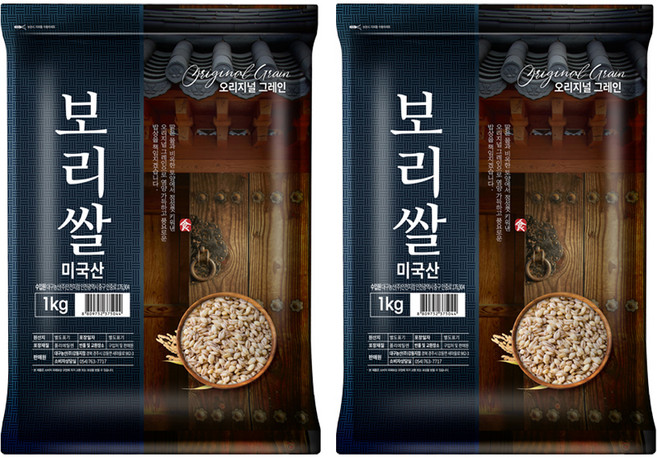 오리지널그레인 미국산 보리쌀, 1kg, 2개