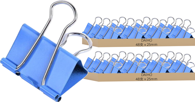 DAIHO 彩色小長尾夾 2500155 25mm, 小, 48入, 2盒