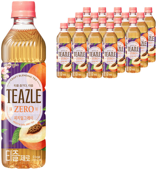 티즐 제로 피치얼그레이, 500ml, 20개