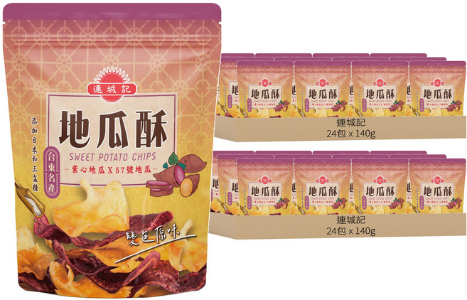 連城記 地瓜酥 雙色原味, 140g, 48包