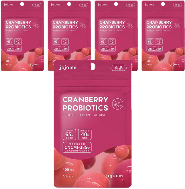 jojome 法國蔓越莓益菌膠囊, 30顆, 400mg, 5包