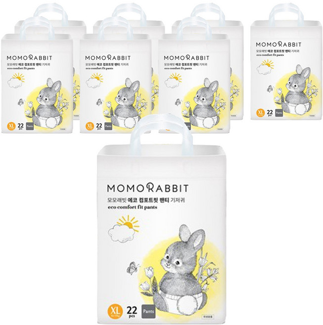 모모래빗 에코컴포트핏 팬티기저귀 유아용, 특대형(XL), 176매