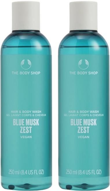 더바디샵 헤어 앤 바디워시 블루 머스크 제스트, 250ml, 2개