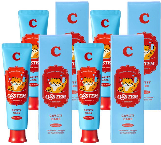 오스템파마 C 충치케어치약 아쿠아민트향, 120g, 4개