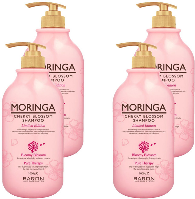 바론 모링가 체리 블라썸 샴푸, 1kg, 4개