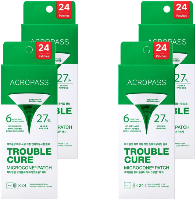 아크로패스 트러블큐어 24p + 스킨 클렌저 12p 스팟패치 세트, 1세트, 4개