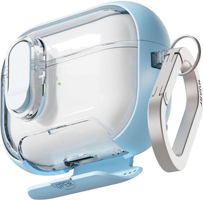 누아트 맥세이프 마그네틱 스탠드 거치대 락 범퍼 케이스, 에어팟 프로2 / 프로, 스카이블루, 1개