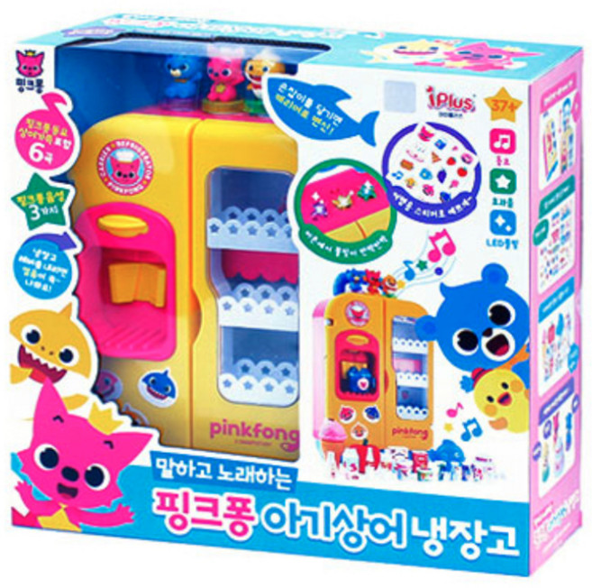 핑크퐁 말하고노래하는 아기상어 냉장고 주방놀이, 혼합색상, 1개